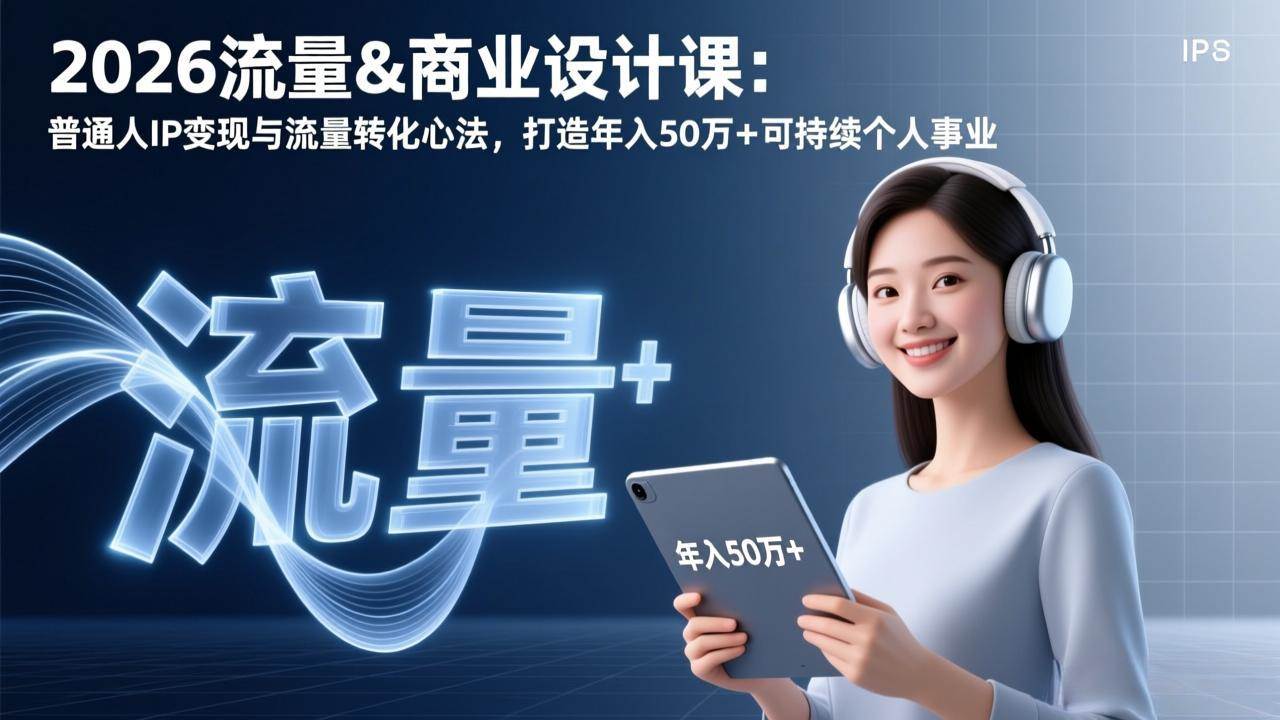 (17246期)2026流量&商业设计课:普通人IP变现与流量转化心法,打造年入50万+可持续个人事业-K6源码网