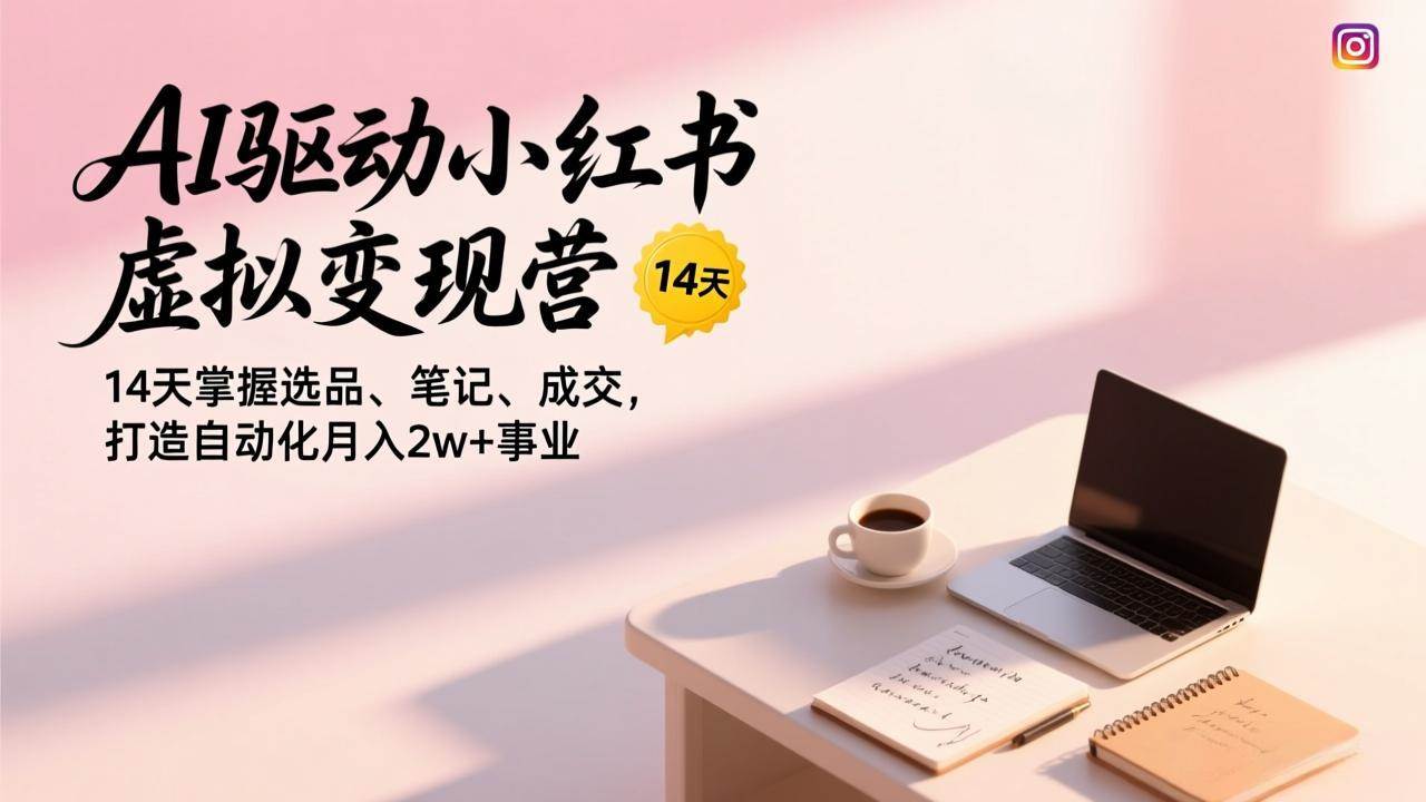 (17204期)AI驱动小红书虚拟变现营,14天掌握选品、笔记、成交,打造自动化月入2w+事业-K6源码网