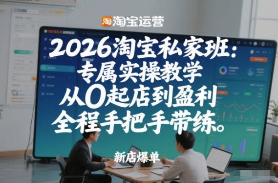 2026淘宝私家班:专属实操教学,从0起店到盈利,全程手把手带练-K6源码网