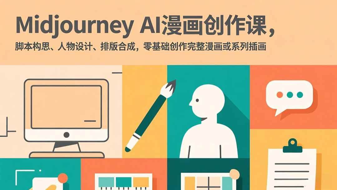 (17299期)Midjourney AI漫画创作课,脚本构思、人物设计、排版合成,零基础创作完整漫画或系列插画-K6源码网