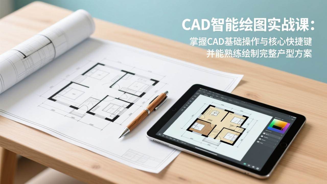 (17348期)CAD智能绘图实战课:掌握CAD基础操作与核心快捷键,并能熟练绘制完整户型方案-K6源码网