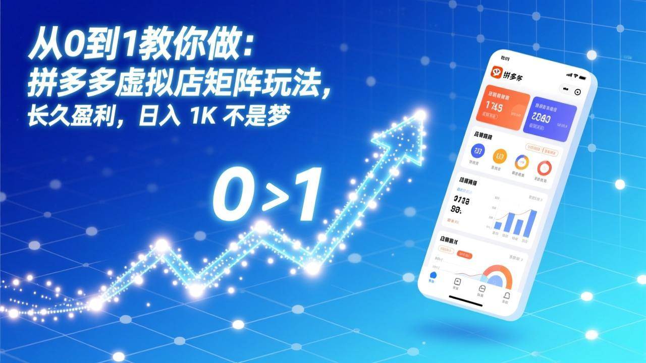 (17205期)从0到1教你做:拼多多虚拟店矩阵玩法,长久盈利,日入 1K 不是梦-K6源码网