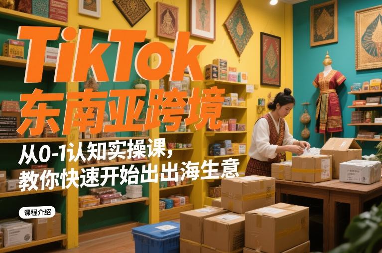 TikTok东南亚跨境从0-1认知实操课,教你快速开始出海生意-K6源码网
