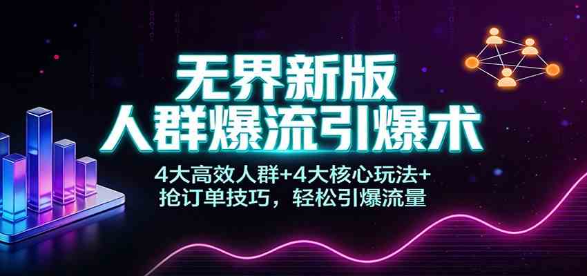 无界新版人群爆流引爆术:4大高效人群+4大核心玩法+抢订单技巧,轻松引爆流量-K6源码网