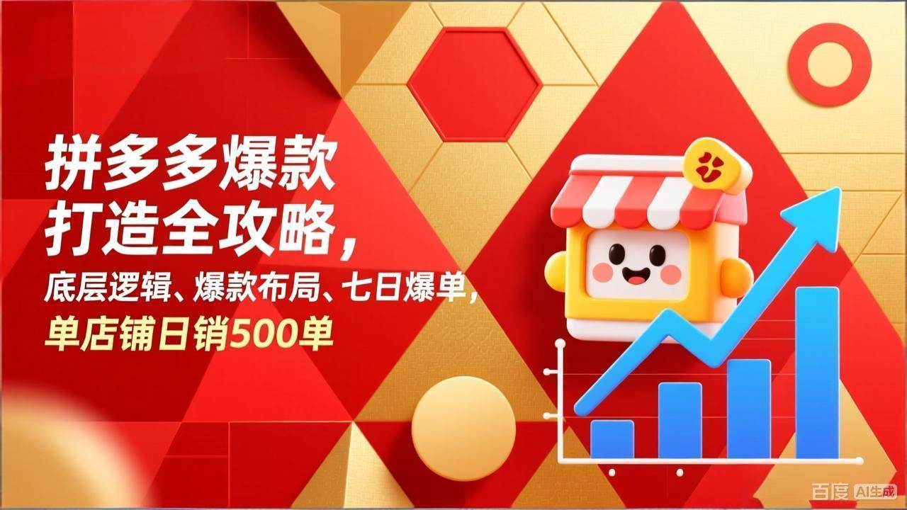 (17346期)拼多多爆款打造全攻略,底层逻辑、爆款布局、七日爆单,单店铺日销500单-K6源码网