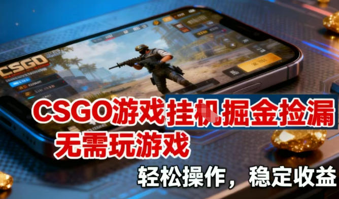 CSGO游戏挂G掘金捡漏,不需要玩游戏,操作简单,收益稳定【揭秘】-K6源码网