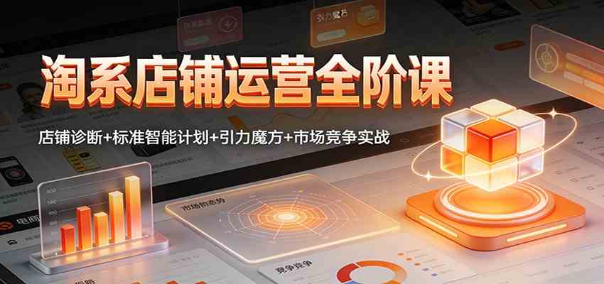 淘系店铺运营全阶课:店铺诊断+标准智能计划+引力魔方+市场竞争实战-K6源码网