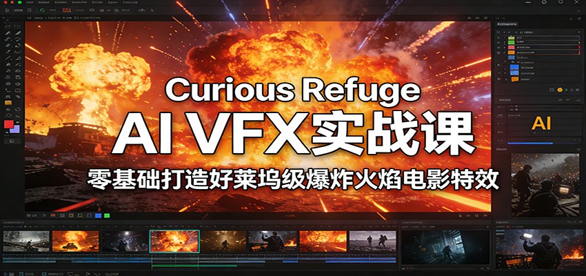 Curious Refuge AI VFX实战课,零基础打造好莱坞级爆炸火焰电影特效-K6源码网