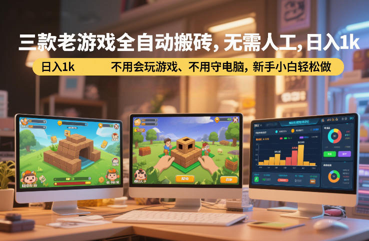 三款老游戏全自动搬砖,无需人工,日入1k,不用会玩游戏、不用守电脑,新手小白轻松做【揭秘】-K6源码网