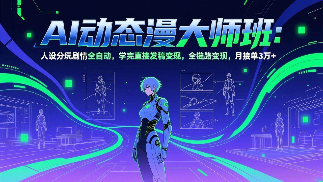 (17402期)AI动态漫剧大师班:人设分镜剧情全自动,学完直接发稿变现,全链路变现,月接单3万+-K6源码网