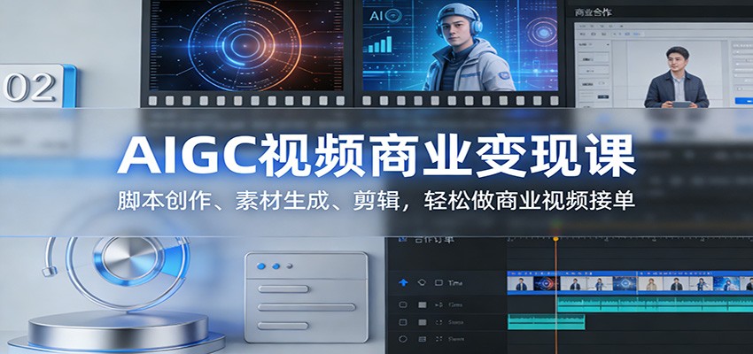 AIGC视频商业变现课:脚本创作、素材生成、剪辑,轻松做商业视频接单-K6源码网