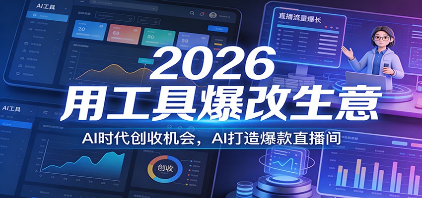 2026用工具爆改生意,AI时代创收机会,AI打造爆款直播间-K6源码网