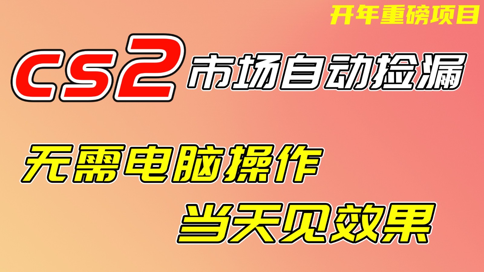 CS2市场挂机项,无需电脑操作,无需进入游戏,当天见效果,支持任何形式验证-K6源码网