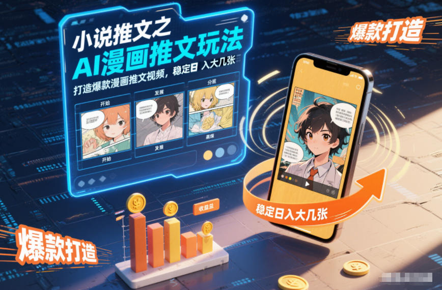 小说推文之AI漫画推文玩法,打造爆款漫画推文视频,稳定日入大几张-K6源码网