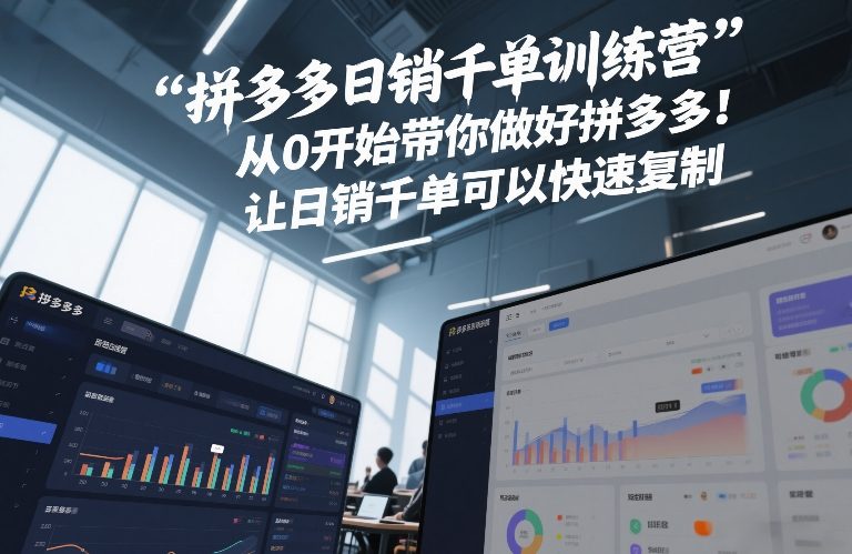 拼多多日销千单训练营,从0开始带你做好拼多多,让日销千单可以快速复制(更新26年1月)-K6源码网