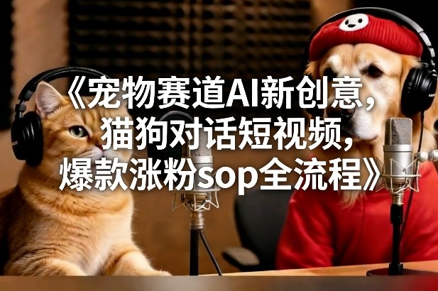 宠物赛道AI新创意,猫狗对话短视频,爆款涨粉sop全流程-K6源码网