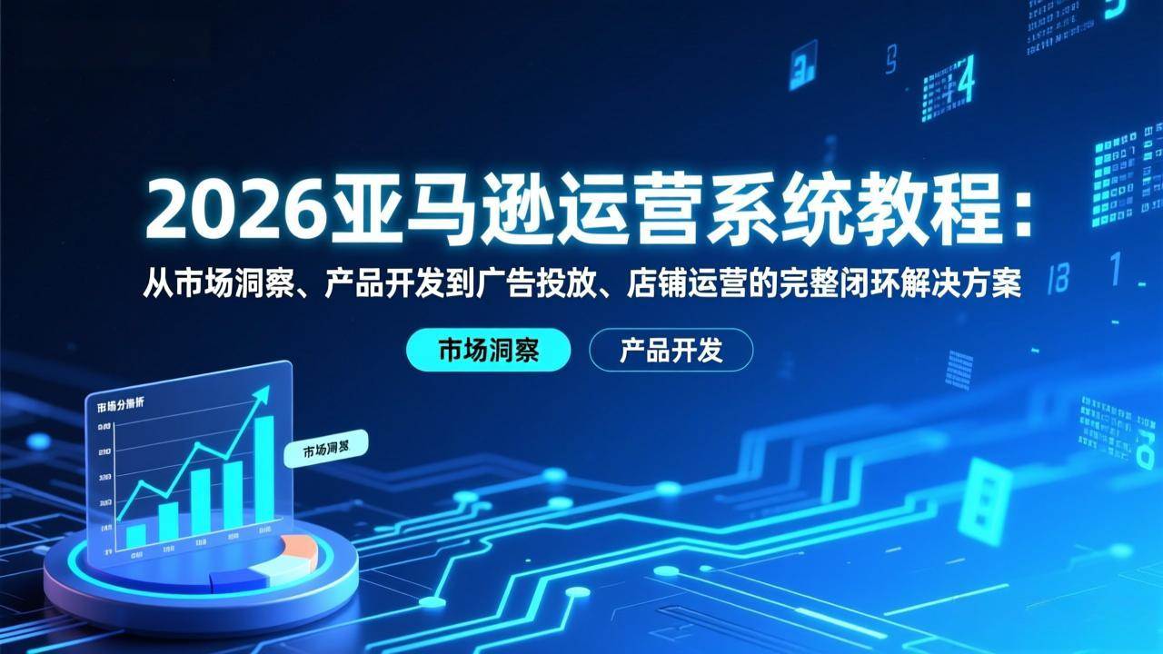 (17208期)2026亚马逊运营系统教程:从市场洞察、产品开发到广告投放、店铺运营的完整闭环解决方案-K6源码网