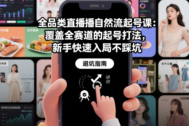 全品类直播自然流起号课:覆盖全赛道的起号打法,新手快速入局不踩坑-K6源码网