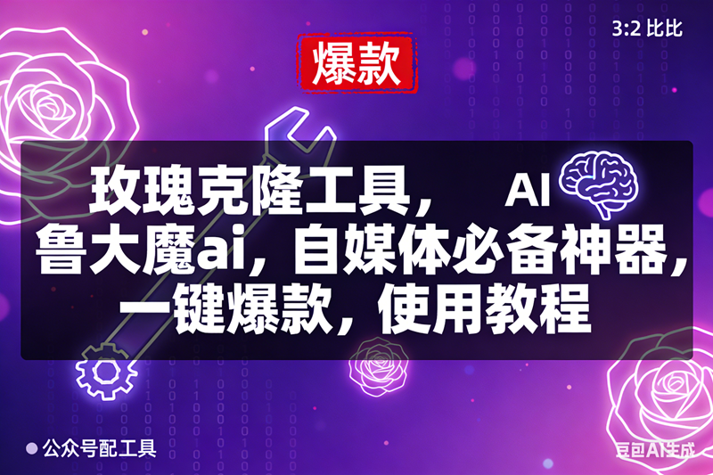 (16847期)玫瑰克隆,鲁大魔ai,自媒体必备神器,一键爆款工具,详细介绍和。使用教程-K6源码网
