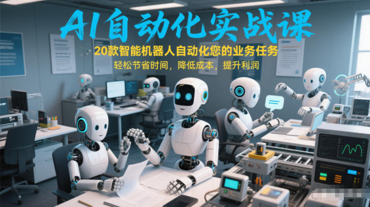 AI自动化实战课:20款智能机器人自动化您的业务任务,轻松节省时间,降低成本,提升利润-K6源码网