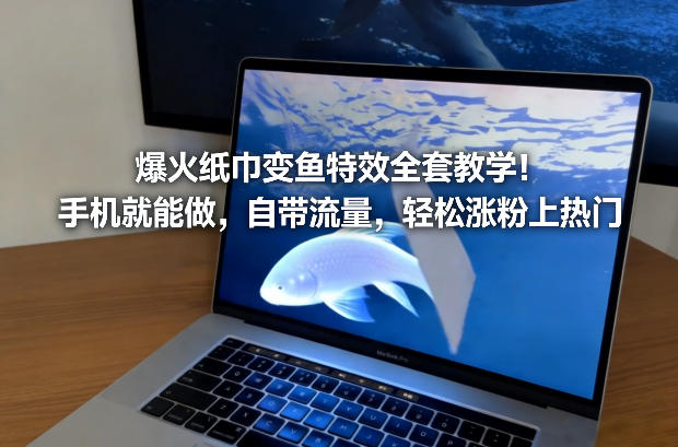 爆火纸巾变鱼特效全套教学!手机就能做,自带流量,轻松涨粉上热门-K6源码网