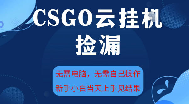 CSGO云挂G全自动捡漏,最新独家玩法,无需电脑操作,新手小白日入5张+【揭秘】-K6源码网