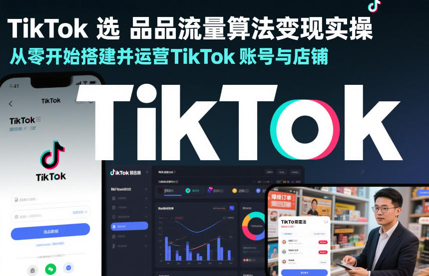 TikTok选品流量算法变现实操,从零开始搭建并运营TikTok账号与店铺-K6源码网