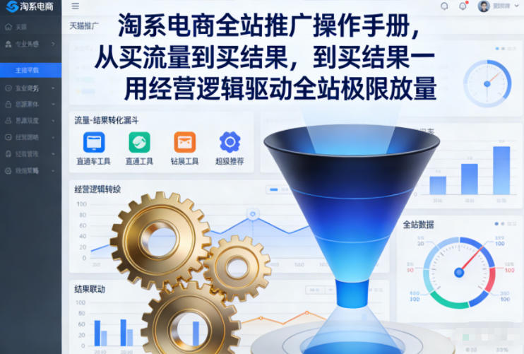 淘系电商全站推广操作手册,从买流量到买结果一用经营逻辑驱动全站极限放量-K6源码网