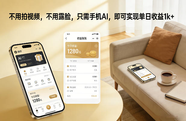 不用拍视频,不用露脸,只需手机AI,即可实现单日收益1k+【揭秘】-K6源码网