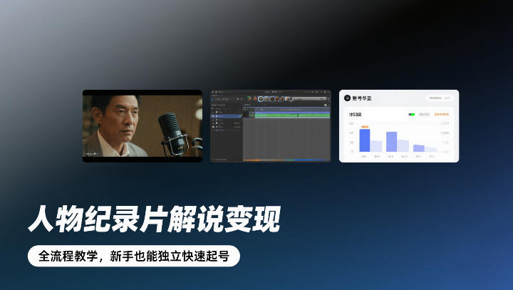 人物纪录片解说变现,全流程教学,新手也能独立快速起号-K6源码网