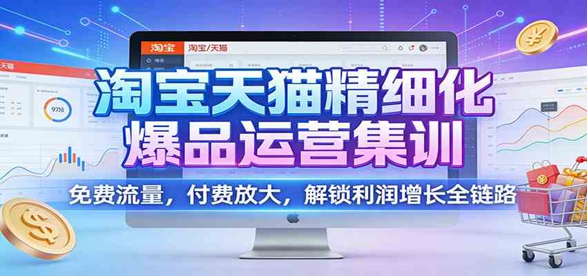 淘宝天猫精细化爆品运营集训:免费流量,付费放大,解锁利润增长全链路-K6源码网