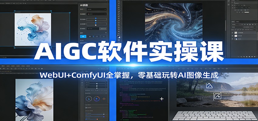 AIGC软件实操课:WebUI+ComfyUI全掌握,零基础玩转AI图像生成-K6源码网