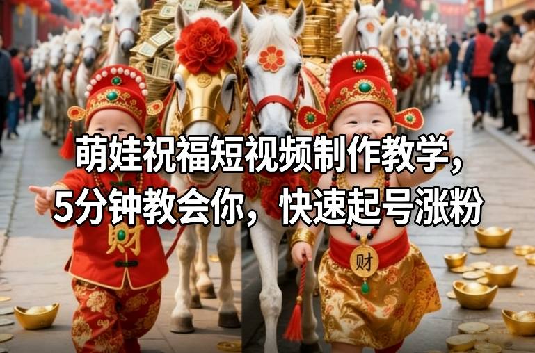 萌娃祝福短视频制作教学,5分钟教会你,快速起号涨粉-K6源码网
