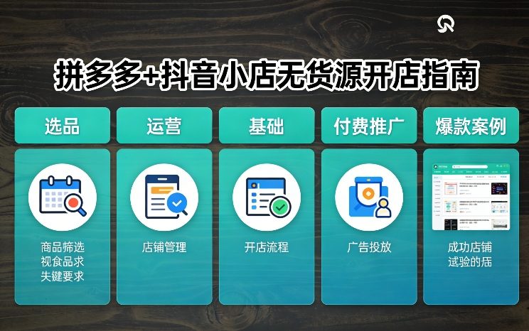 拼多多+抖音小店无货源开店,包括:选品、运营、基础、付费推广、爆款案例等(更新26年2月)-K6源码网