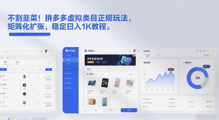 不割韭菜!拼多多虚拟类目正规玩法,矩阵化扩张,稳定日入1K教程【揭秘】-K6源码网