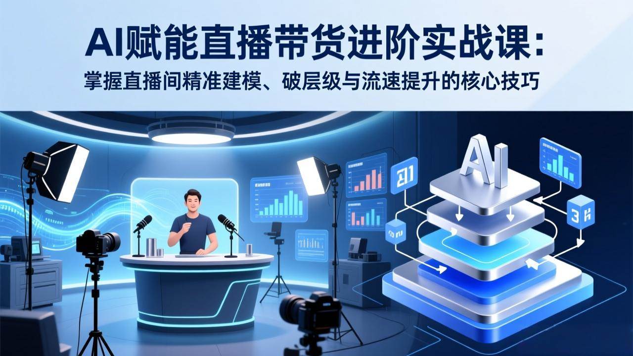 (17405期)AI赋能直播带货进阶实战课:掌握直播间精准建模、破层级与流速提升的核心技巧-K6源码网