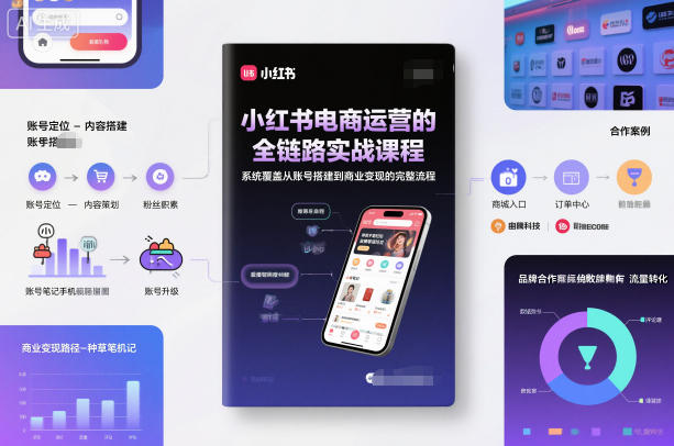 小红书电商运营的全链路实战课程,系统覆盖从账号搭建到商业变现的完整流程-K6源码网