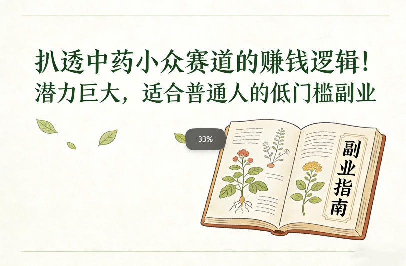 扒透中药小众赛道的賺米逻辑,潜力巨大,适合普通人的低门槛副业-K6源码网