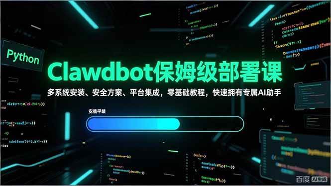 (17343期)Clawdbot保姆级部署课,多系统安装、安全方案、平台集成,零基础教程,快速拥有专属AI助手-K6源码网