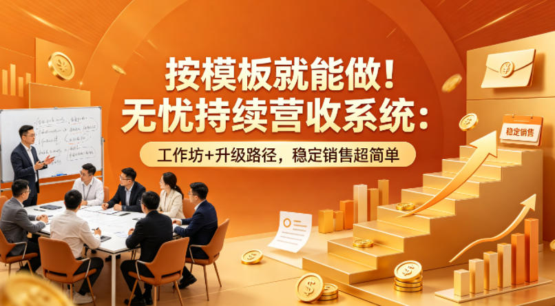 按模板就能做!无忧持续营收系统:工作坊+升级路径,稳定销售超简单【原创双语字幕】-K6源码网